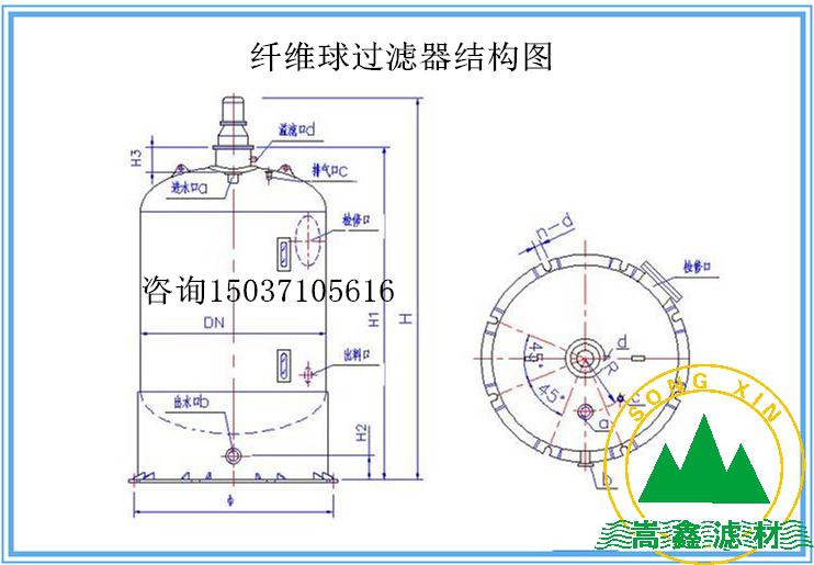 纖維球過濾器結(jié)構(gòu)圖 纖維球過濾器結(jié)構(gòu)圖